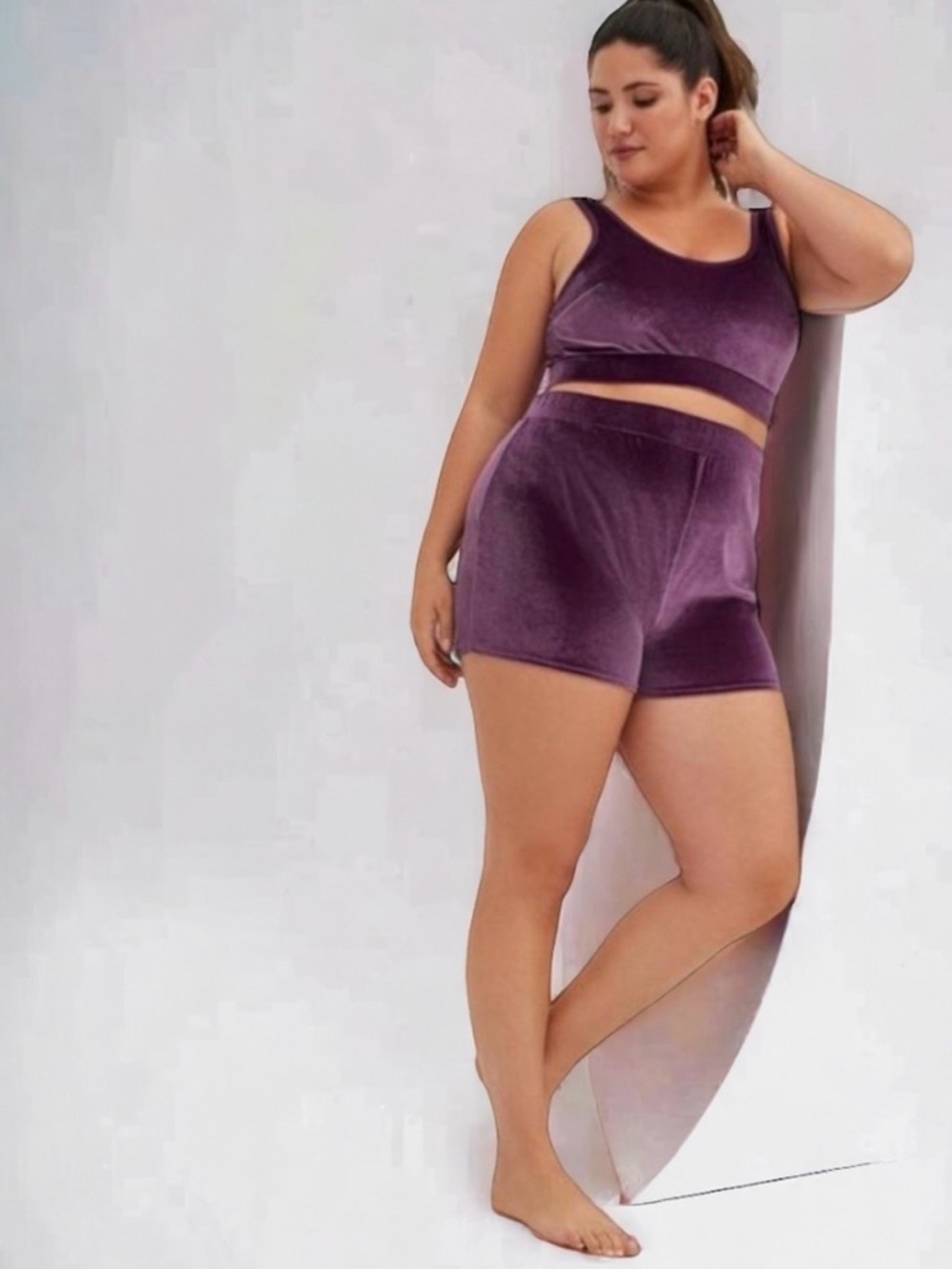 Torrid Curve Plum Velvet Sleeping Shorts